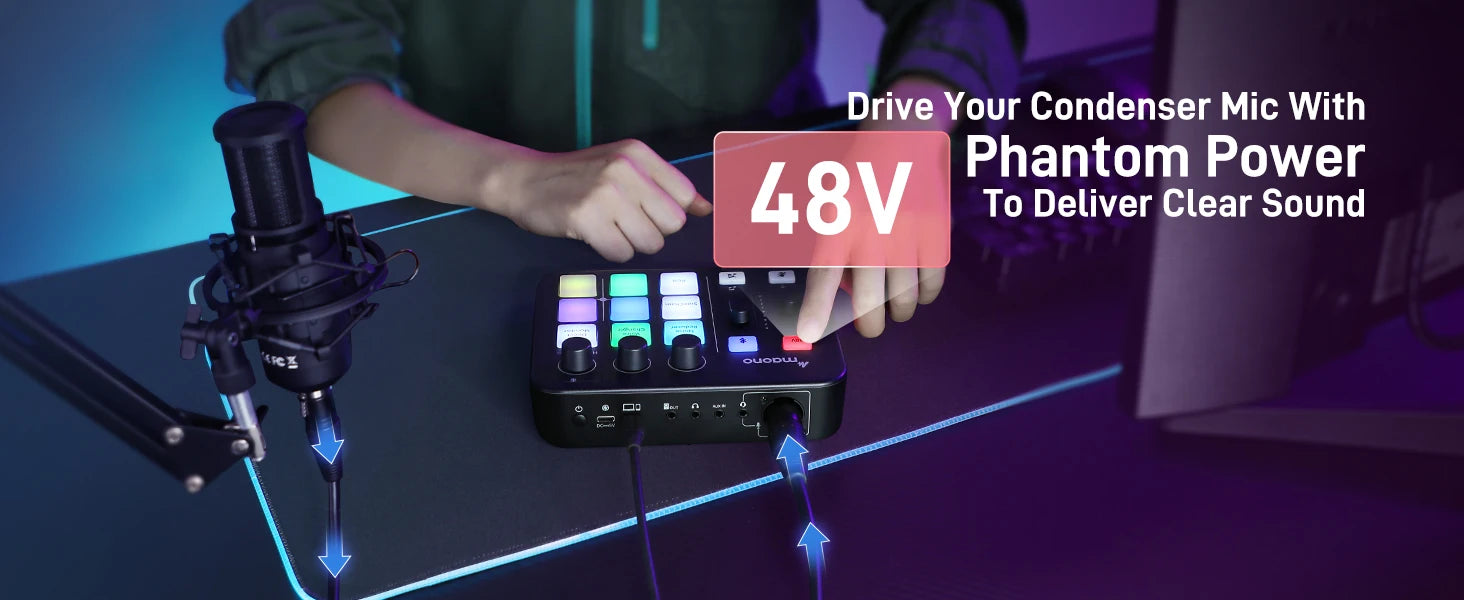 G1 NEO Gaming Audio Mixer – RGB XLR Interface for Streaming & Podcasting