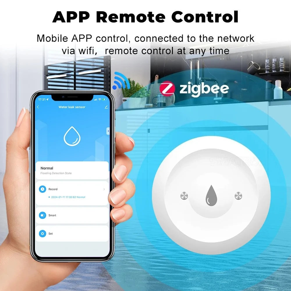 Zigbee Smart Water Sensor – Flood & Leak Detector for Home