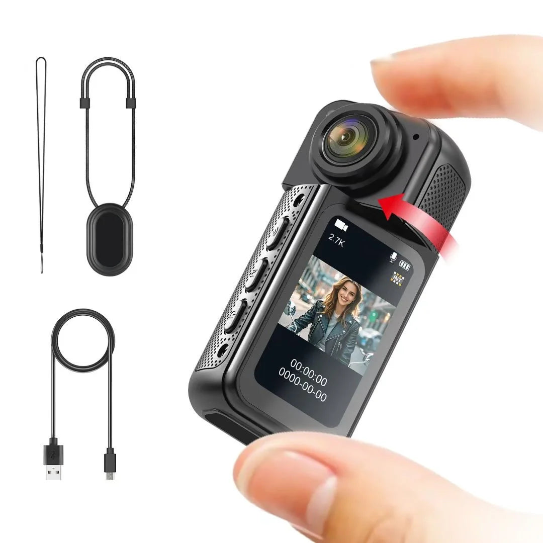 Mini 2.7K Thumb Action Camera – 1080P Pocket WiFi Sport Cam