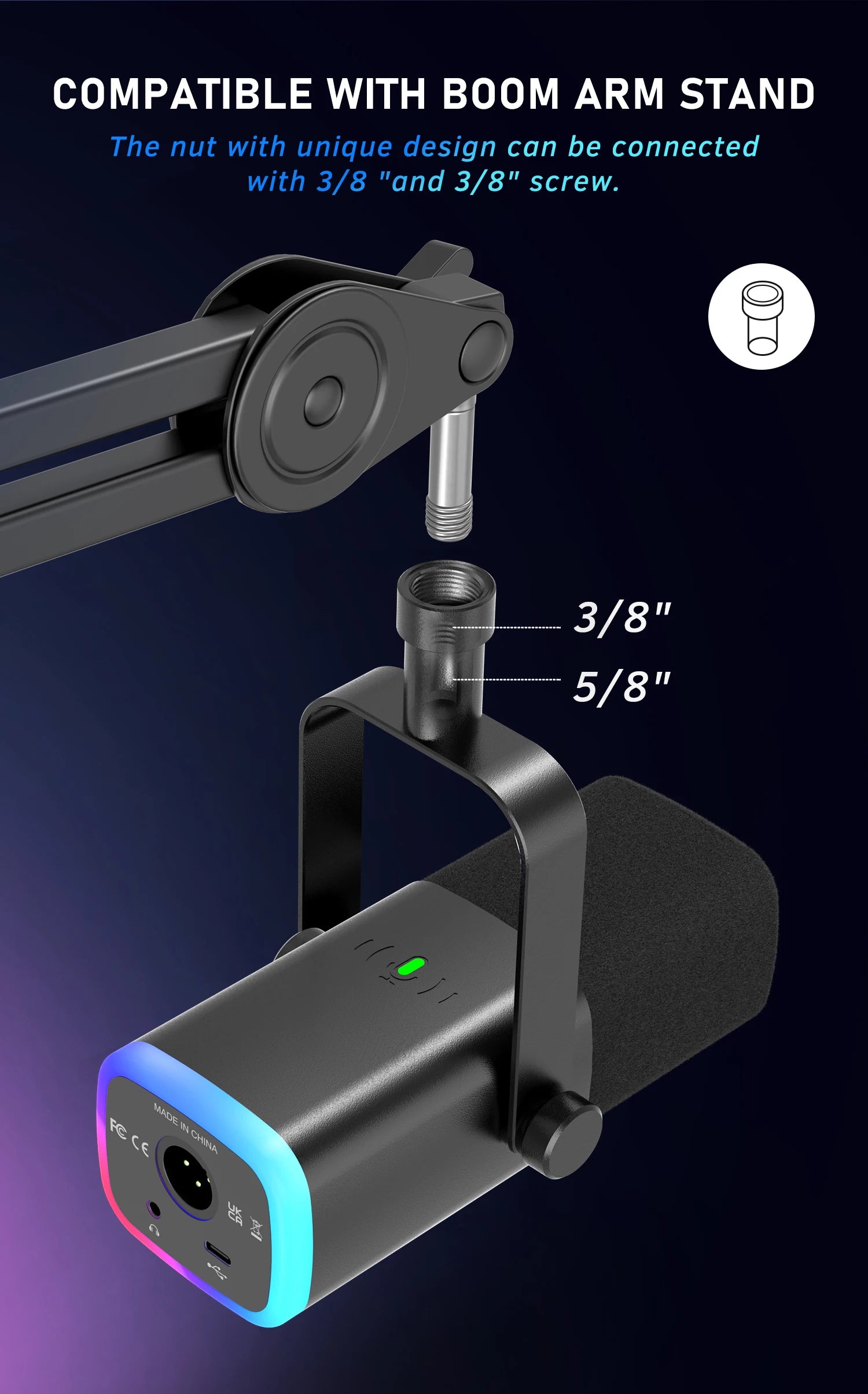 AmpliGame AM8 USB/XLR Dynamic Microphone – Gaming & Studio Mic