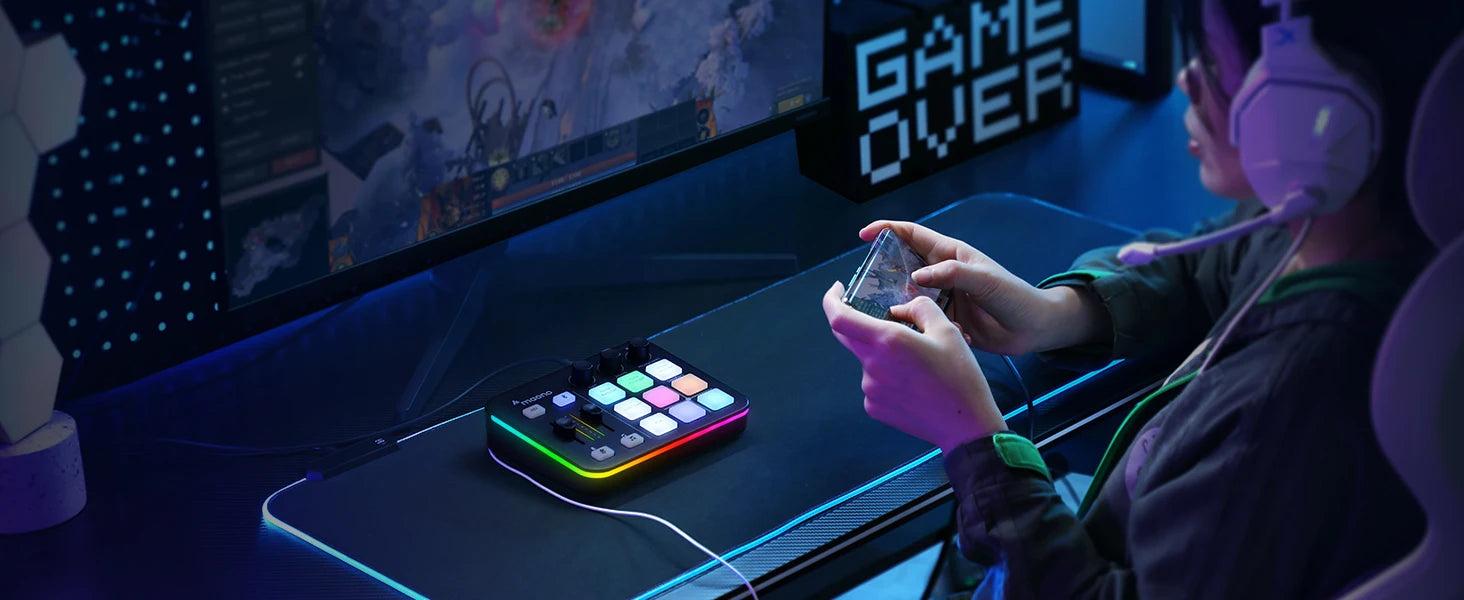 G1 NEO Gaming Audio Mixer – RGB XLR Interface for Streaming & Podcasting