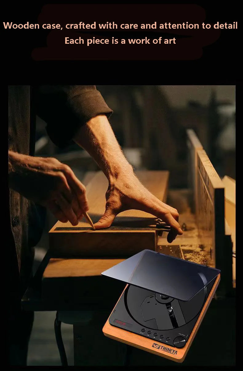 Wooden HiFi CD Player – Bluetooth 5.1 & USB Lossless Music Player