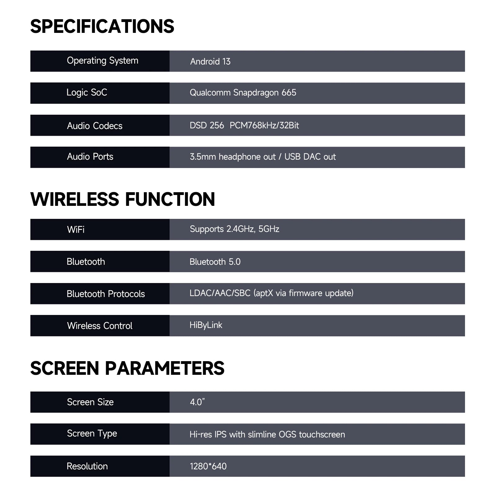HiBy M300 Android 13 Music Player