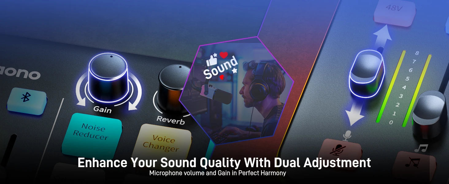 G1 NEO Gaming Audio Mixer – RGB XLR Interface for Streaming & Podcasting