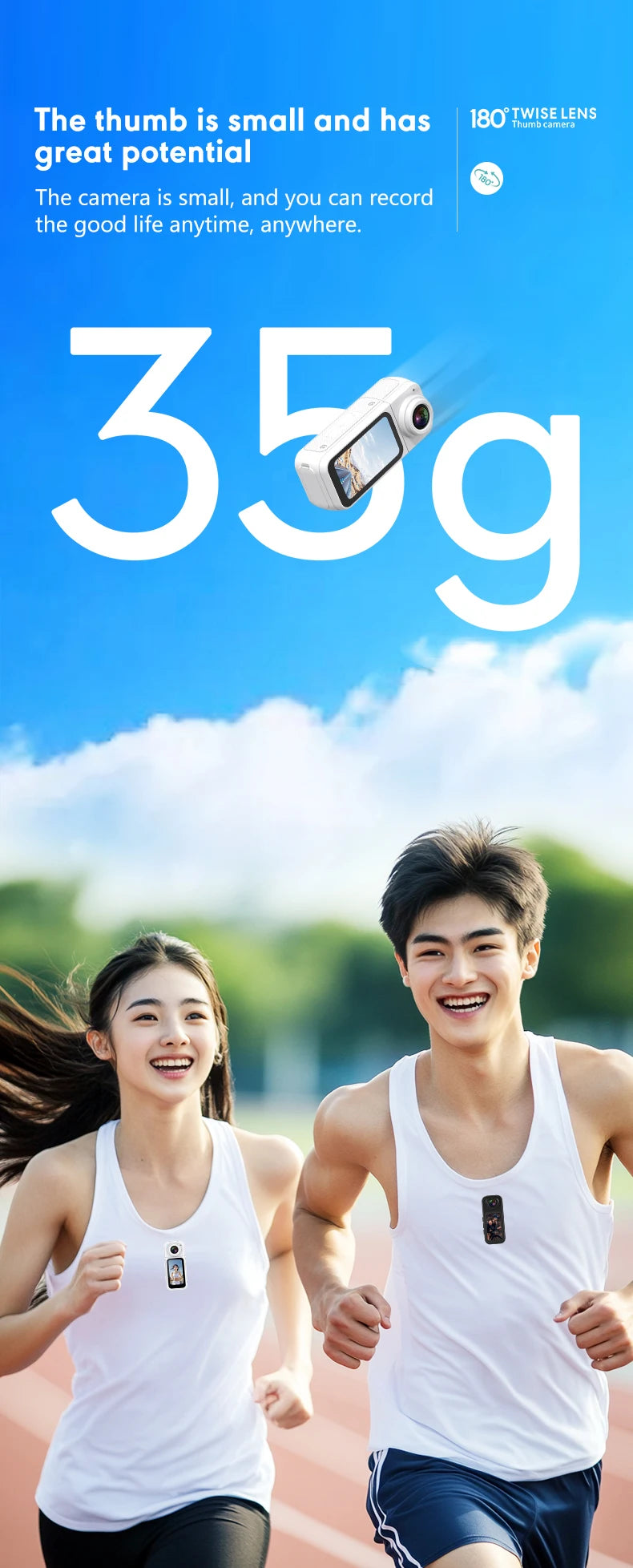 Mini 2.7K Thumb Action Camera – 1080P Pocket WiFi Sport Cam