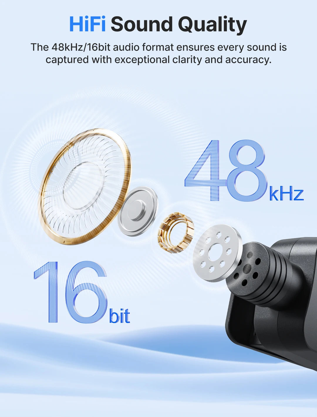 BY-V3 Wireless Lavalier Microphone – Noise-Cancelling Mic for Phone & Camera