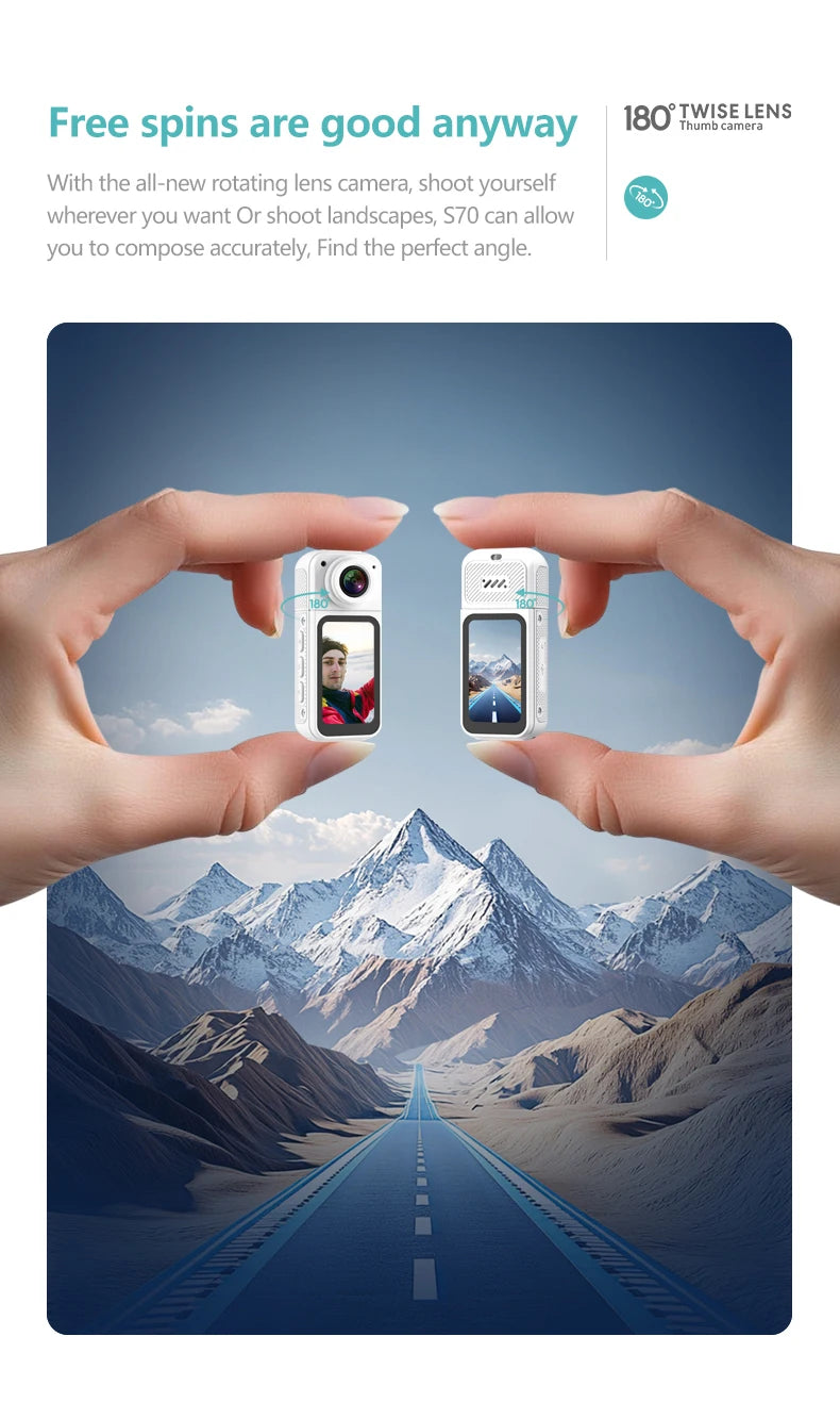 Mini 2.7K Thumb Action Camera – 1080P Pocket WiFi Sport Cam