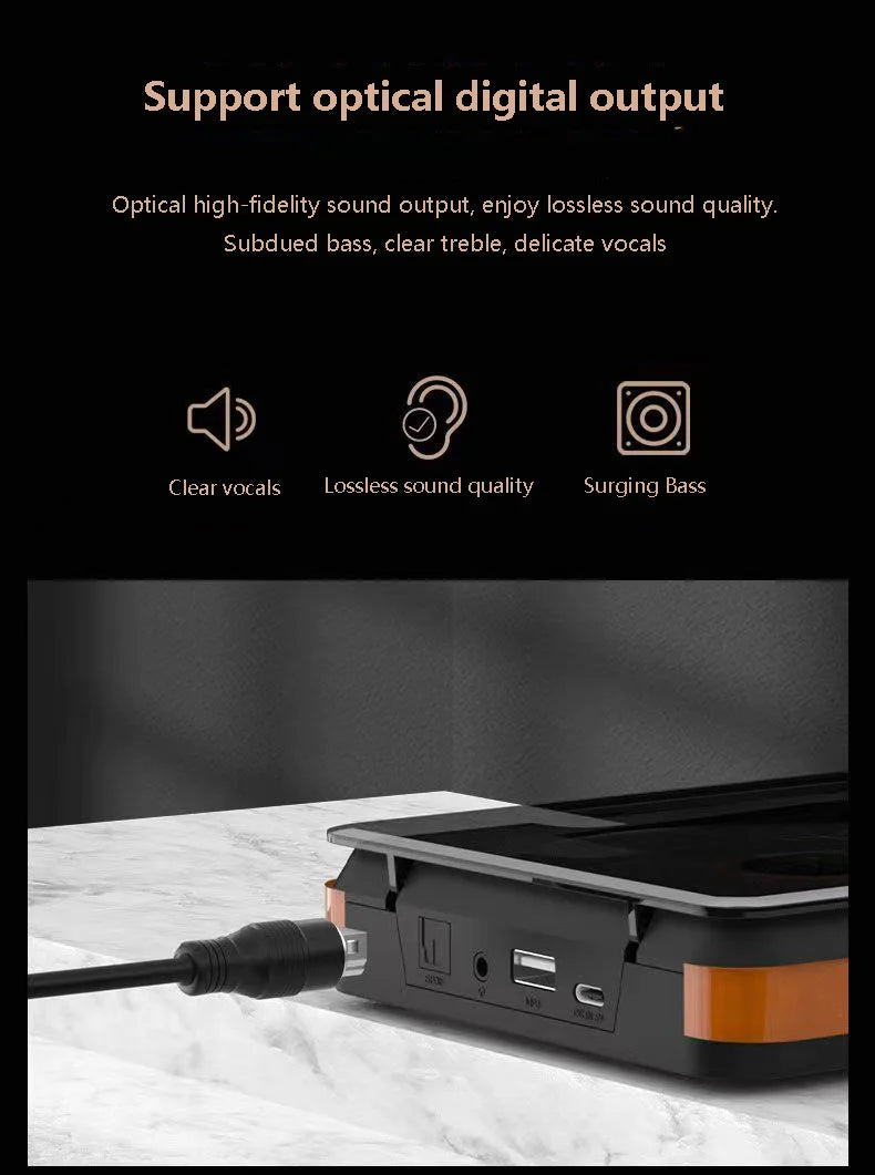 Wooden HiFi CD Player – Bluetooth 5.1 & USB Lossless Music Player