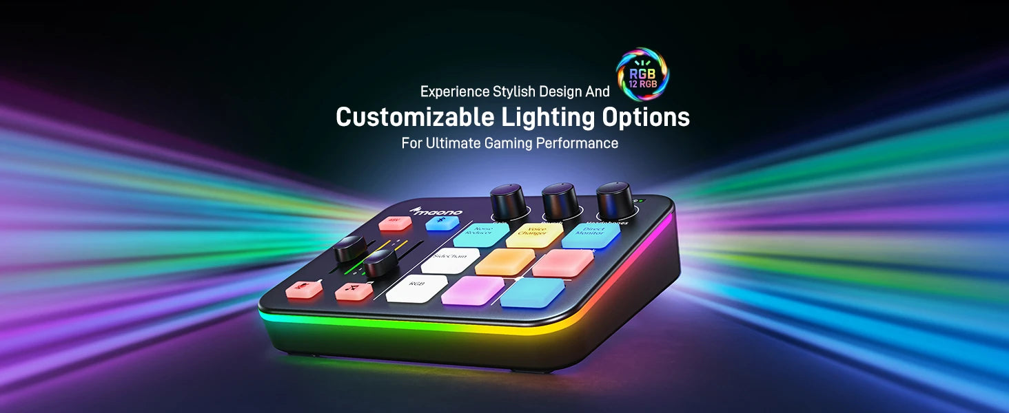 G1 NEO Gaming Audio Mixer – RGB XLR Interface for Streaming & Podcasting