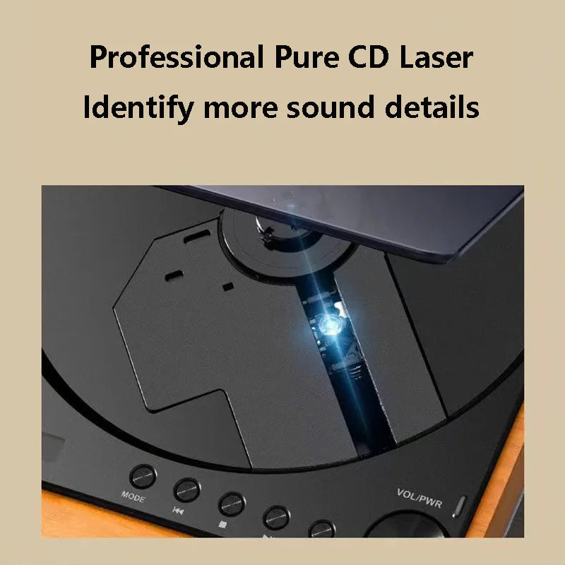 Wooden HiFi CD Player – Bluetooth 5.1 & USB Lossless Music Player