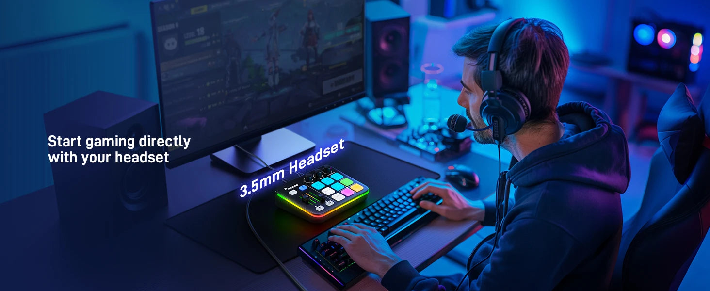 G1 NEO Gaming Audio Mixer – RGB XLR Interface for Streaming & Podcasting