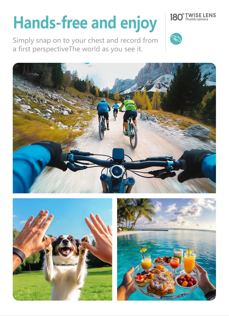 Mini 2.7K Thumb Action Camera – 1080P Pocket WiFi Sport Cam