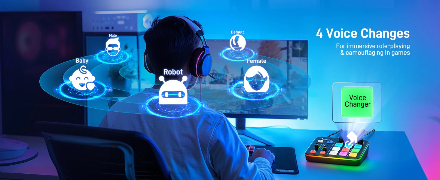 G1 NEO Gaming Audio Mixer – RGB XLR Interface for Streaming & Podcasting