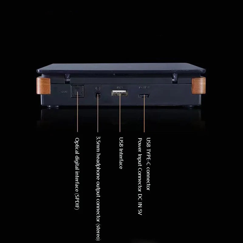 Wooden HiFi CD Player – Bluetooth 5.1 & USB Lossless Music Player