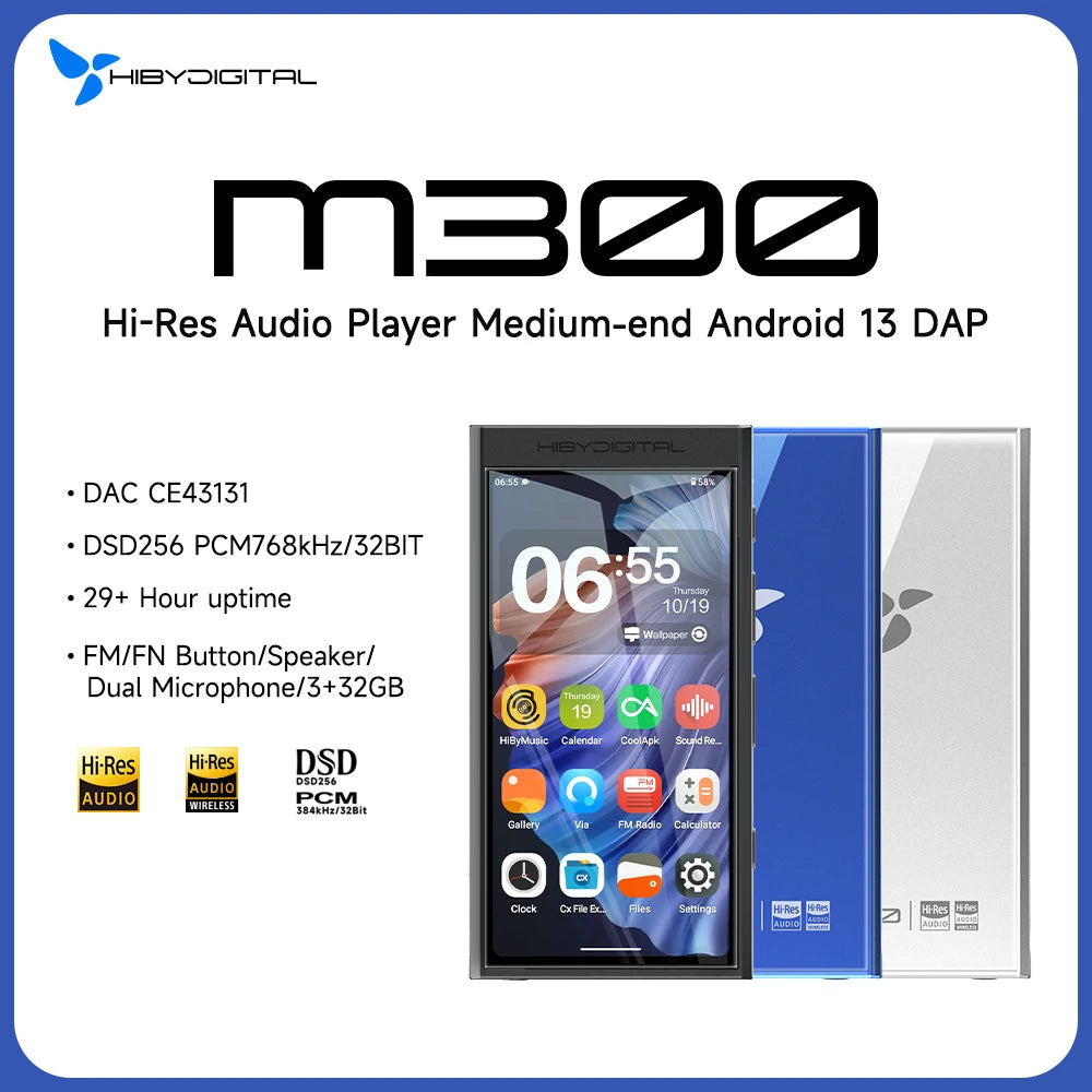 HiBy M300 Android 13 Music Player