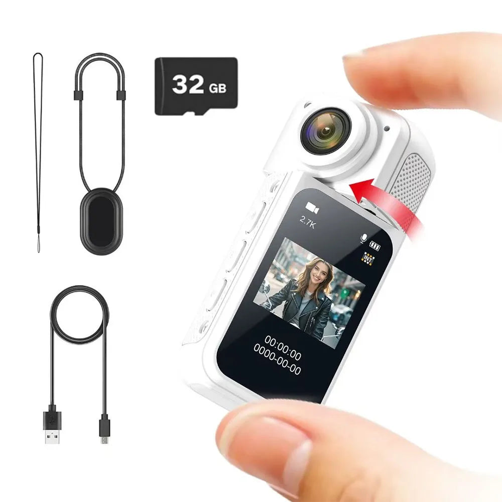Mini 2.7K Thumb Action Camera – 1080P Pocket WiFi Sport Cam