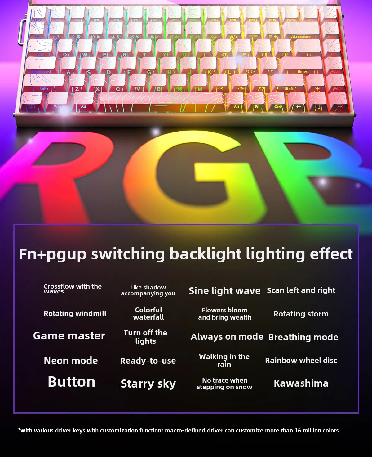 HERO84 HE Mechanical Keyboard – Wired RGB Music Rhythm Gaming Keyboard