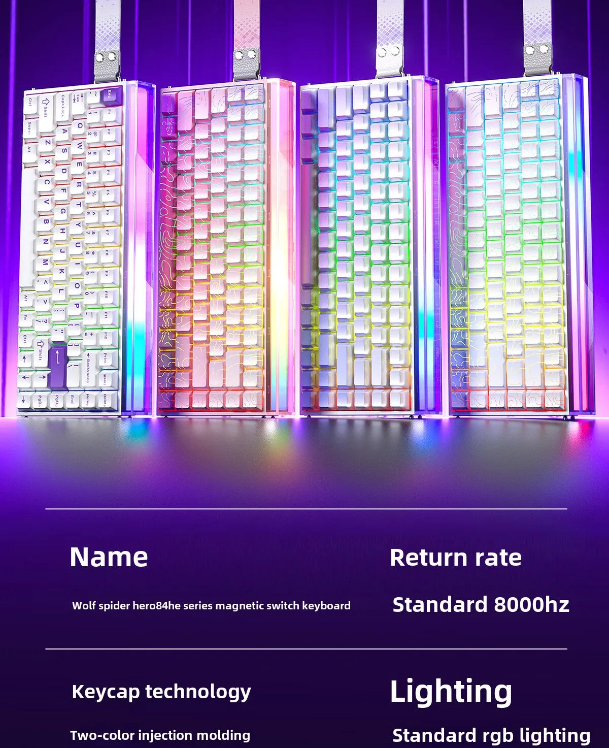 HERO84 HE Mechanical Keyboard – Wired RGB Music Rhythm Gaming Keyboard