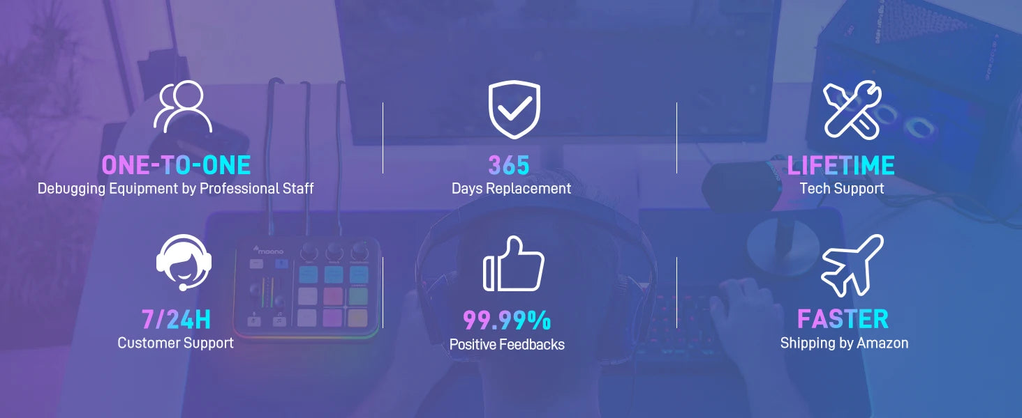 G1 NEO Gaming Audio Mixer – RGB XLR Interface for Streaming & Podcasting