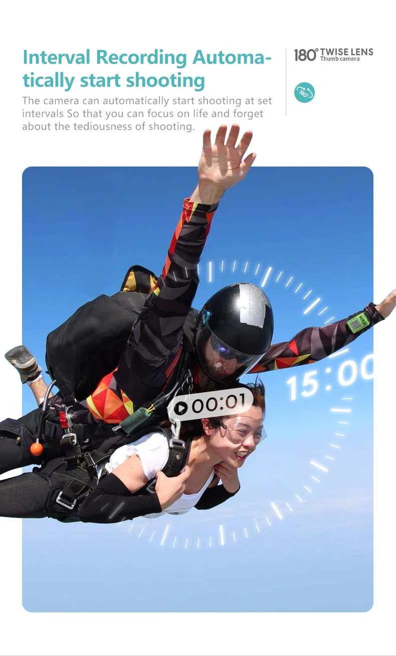 Mini 2.7K Thumb Action Camera – 1080P Pocket WiFi Sport Cam