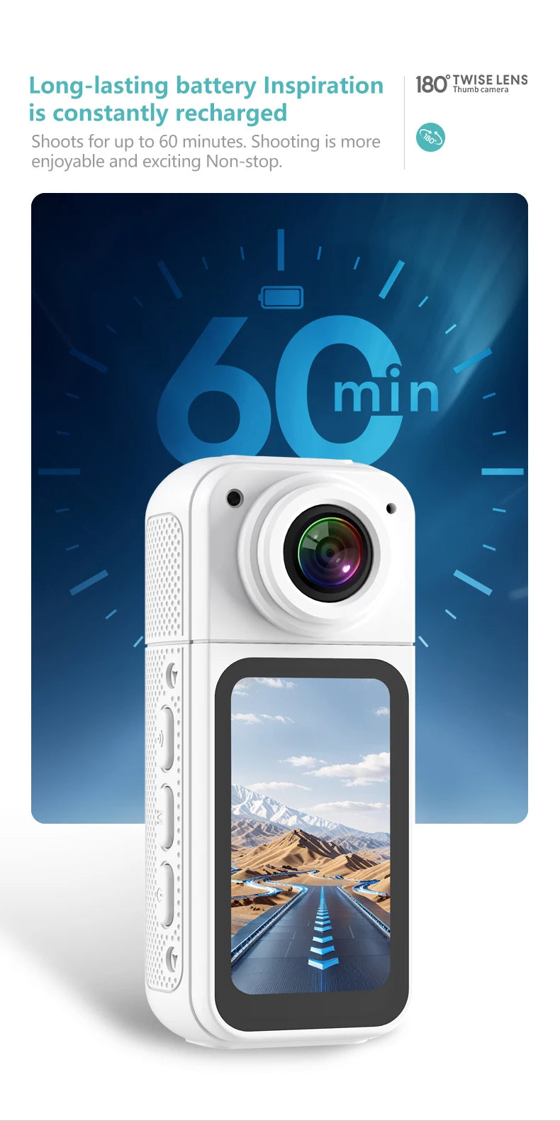 Mini 2.7K Thumb Action Camera – 1080P Pocket WiFi Sport Cam