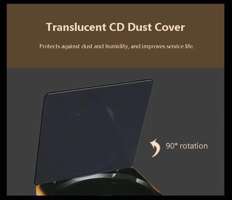 Wooden HiFi CD Player – Bluetooth 5.1 & USB Lossless Music Player