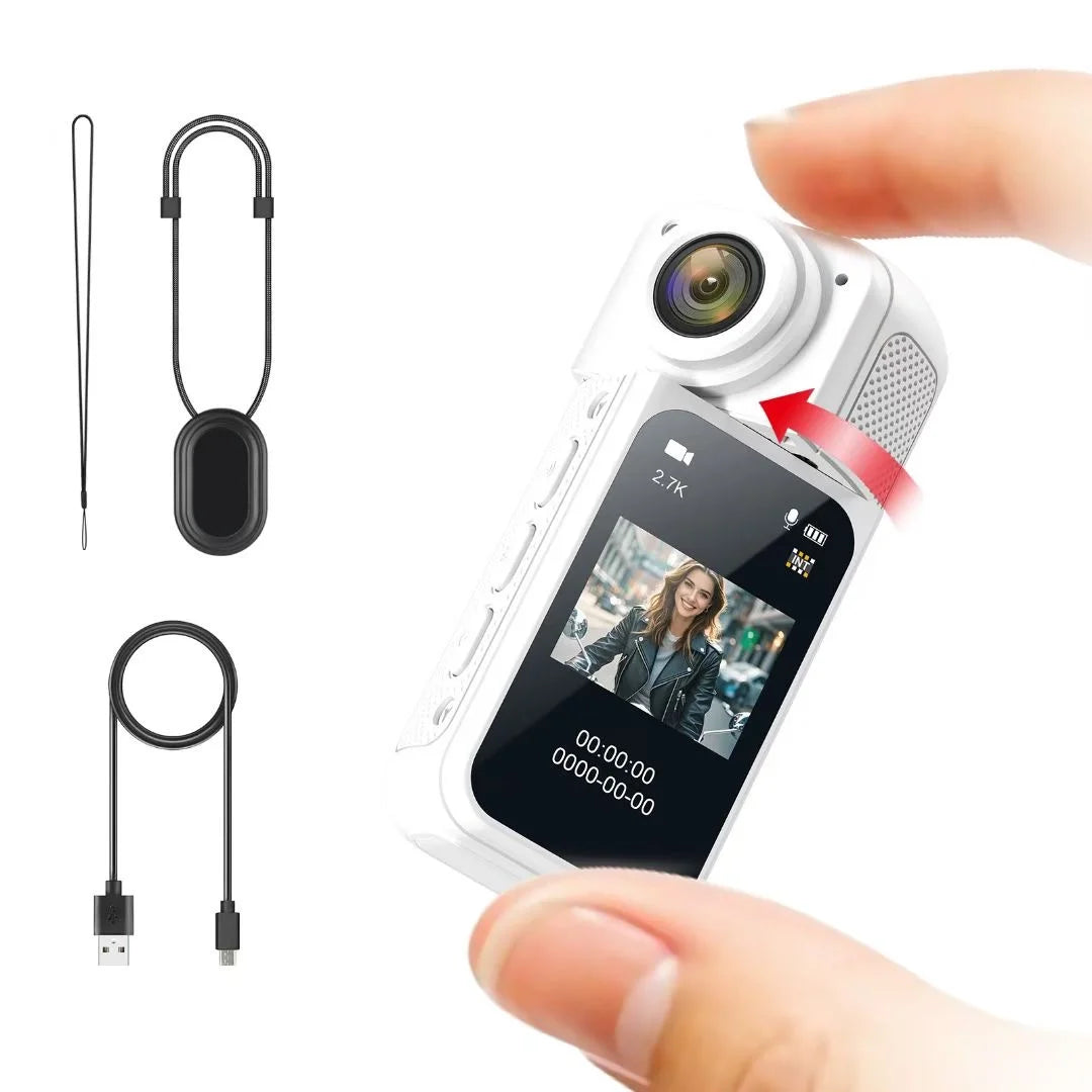 Mini 2.7K Thumb Action Camera – 1080P Pocket WiFi Sport Cam