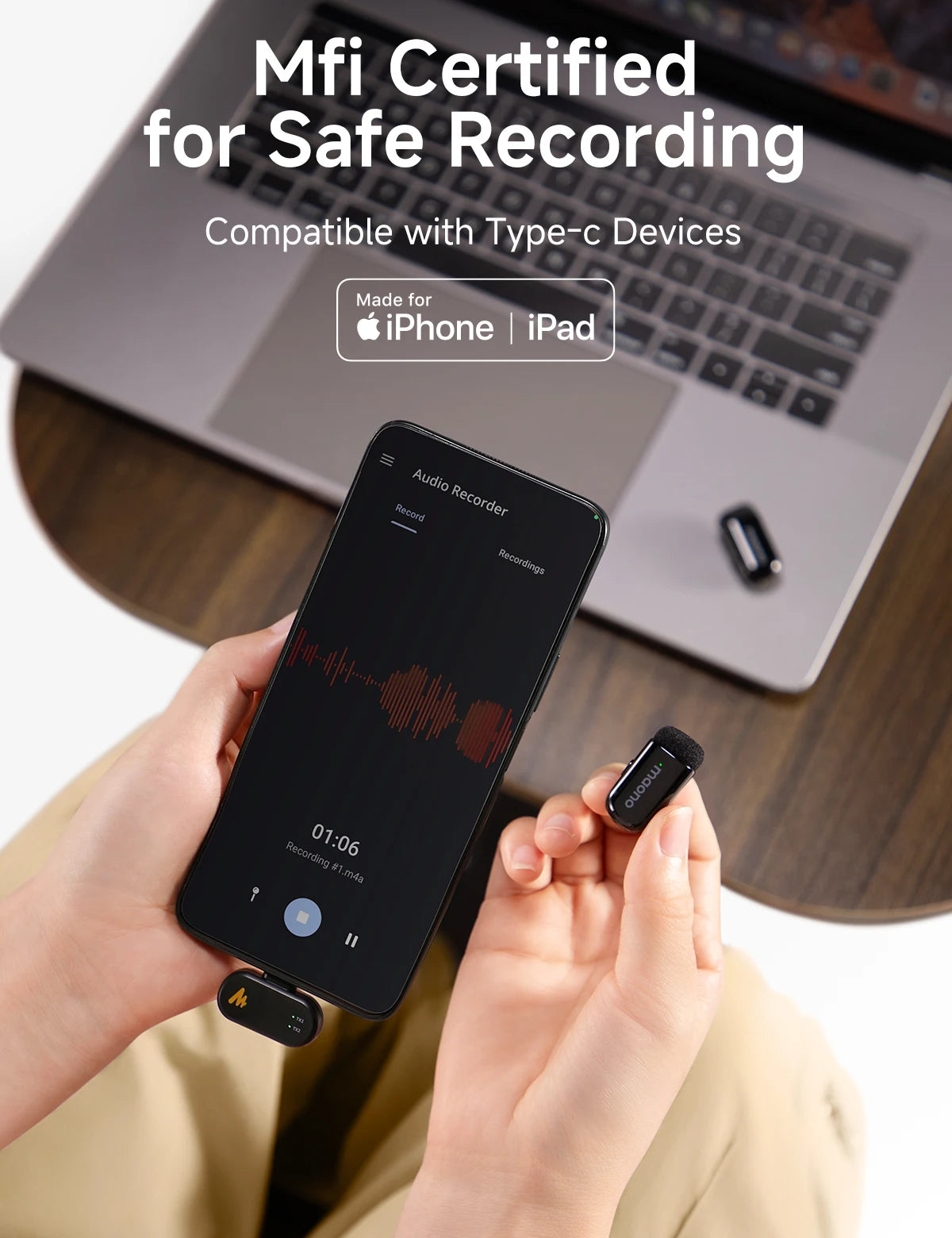 MAONO T1mini Wireless Lapel Microphone