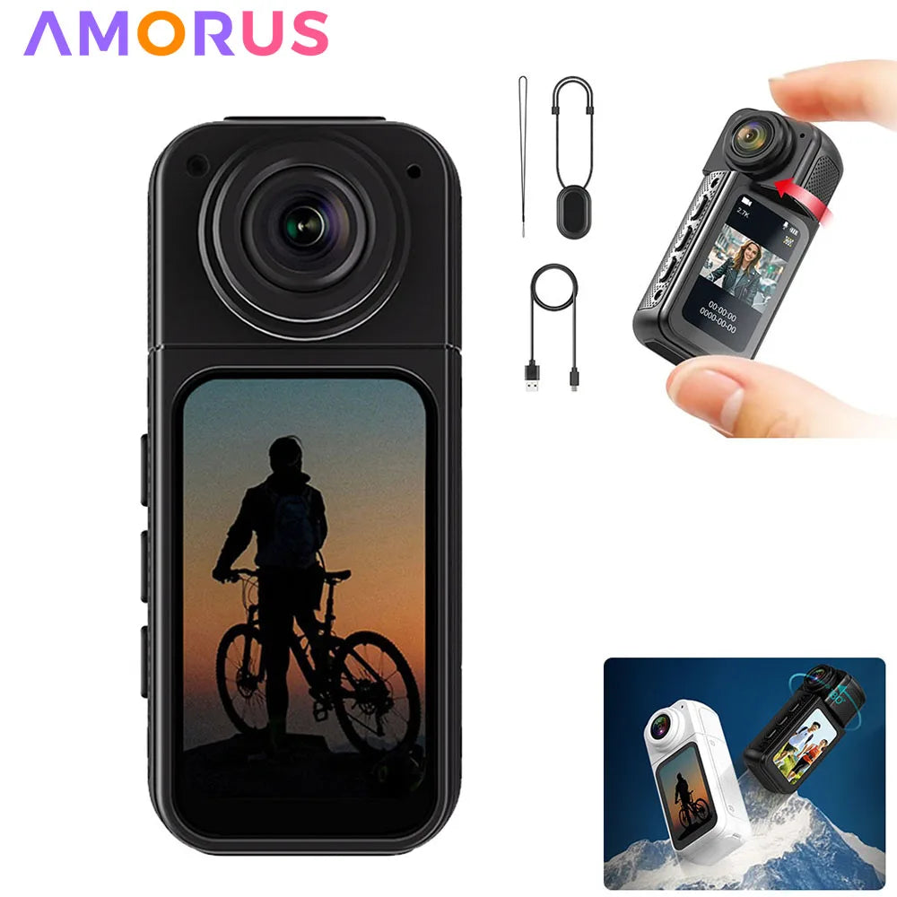 Mini 2.7K Thumb Action Camera – 1080P Pocket WiFi Sport Cam