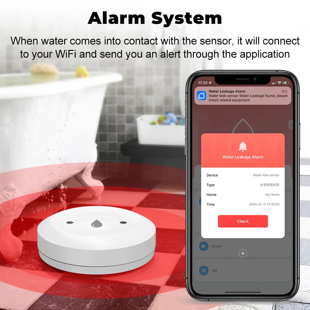 Zigbee Smart Water Sensor – Flood & Leak Detector for Home